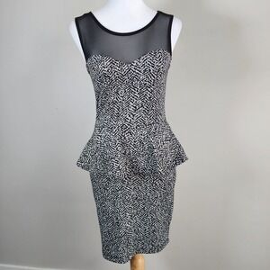 Bailey Blue Peplum Dress Womens S Mesh Sheath Party Clubwear Cocktail Y2K 80s